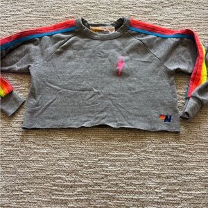 Aviator Nation Gray and Red Retro Sweatshirt